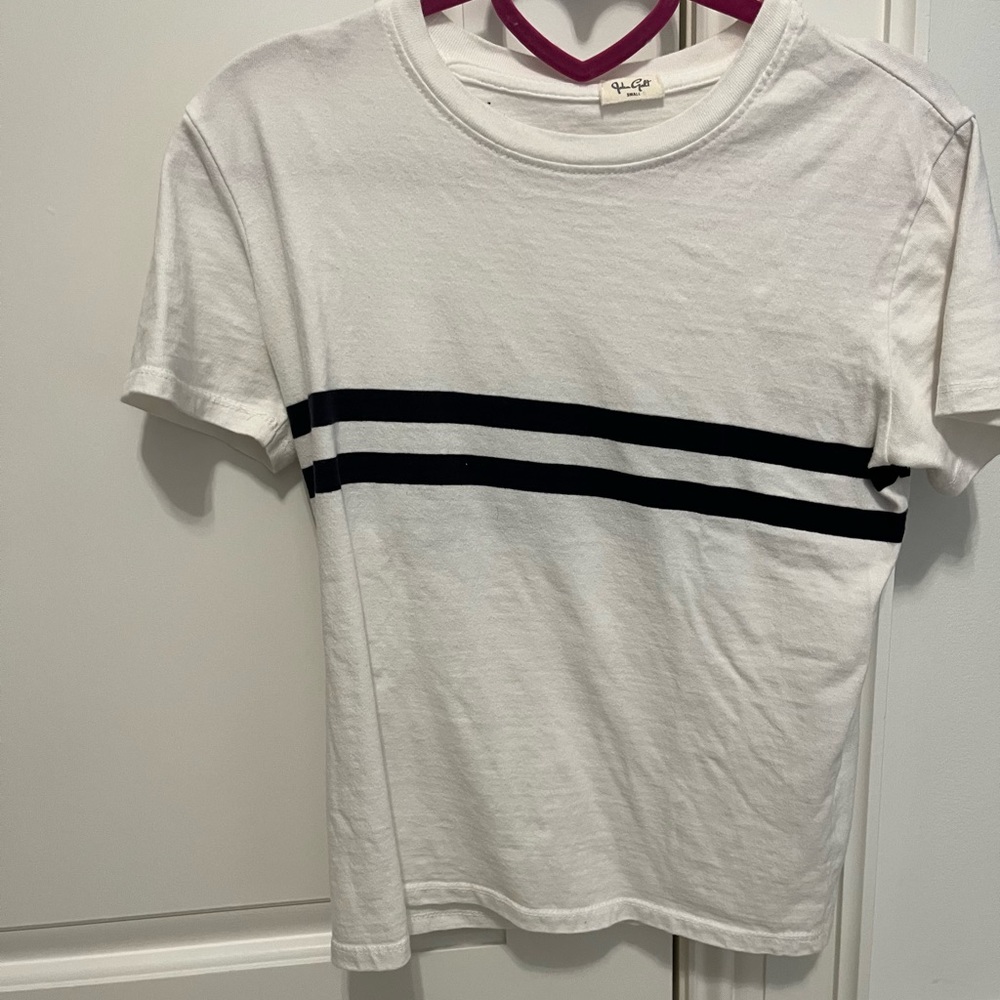 John gault white stripe tee